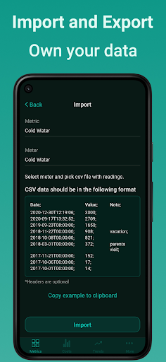 Screenshot of Meterable - Meter readings app