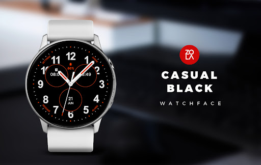 Android application Casual Black Watch Face screenshort