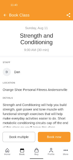 Orange Shoe Personal Fitness Screen 3