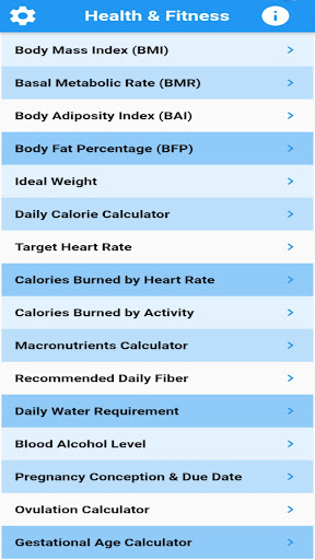 Android application Health Calculator BMI,BMR,more screenshort