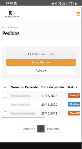 Android application Rio Radiologia Odontológica screenshort