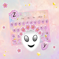 Cute Pink Alien Keyboard Theme