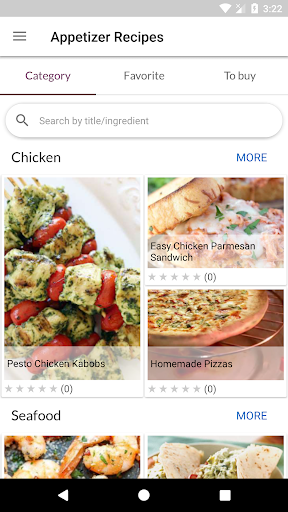 Android application Appetizer Recipes screenshort