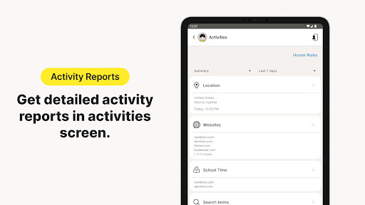 Screenshot of Norton Family Parental Control