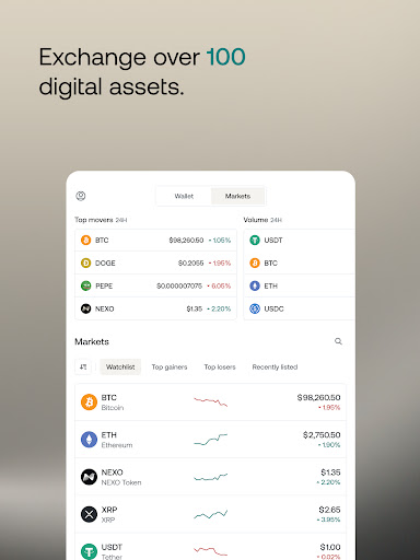 Screenshot of Nexo: Crypto Wealth Platform