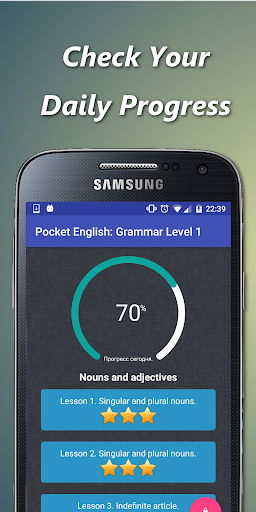 Android application English grammar test offline screenshort
