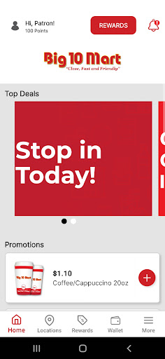 Android application Big 10 Mart Rewards screenshort