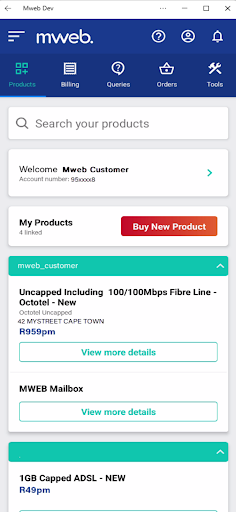 Android application Mweb screenshort
