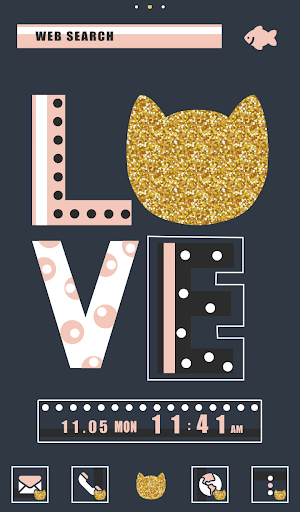 Android application Love cat Theme screenshort