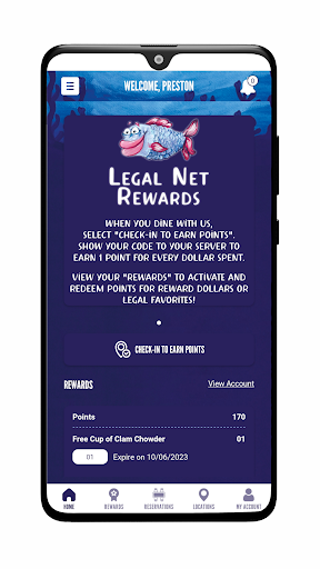 Legal Sea Foods Net Rewards Screen 2