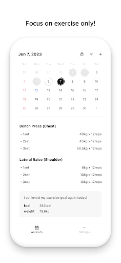 Android application Selfit2 - Fitness Planner screenshort