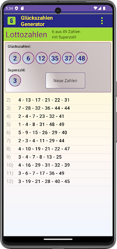 Android application Lottozahlen Generator screenshort