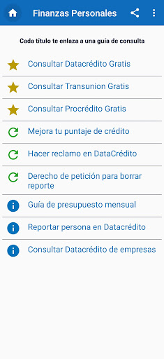 Android application Perfil de Crédito Colombia screenshort