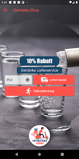 Android application Getränke Shop screenshort