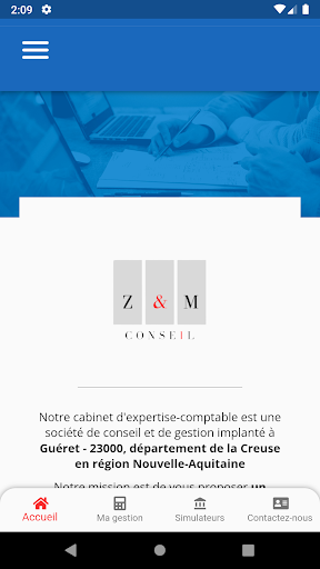 Android application Z&M Conseil Comptable à Guéret screenshort