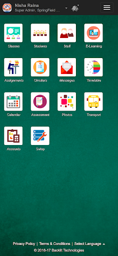 Android application SpringField Pub School Shalima screenshort