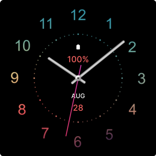 Casual Analog Blue Watch Face