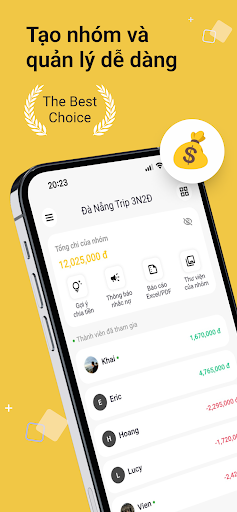 Android application Chia Tiền Nhóm - Trip & Fun screenshort