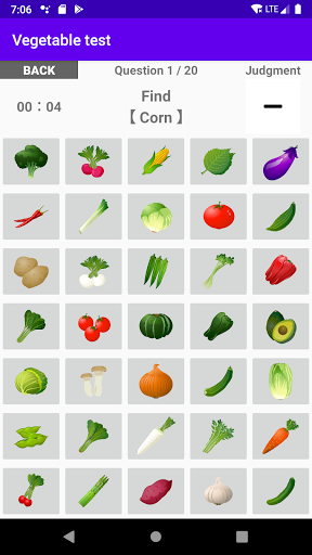 Vegetable test