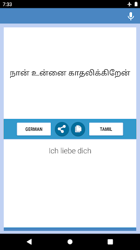 German-Tamil Translator Screen 2