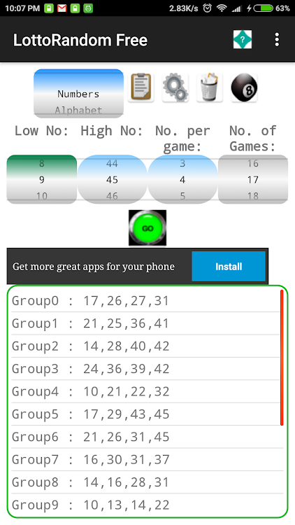 Lotto Random Generator - 4.6 - (Android)