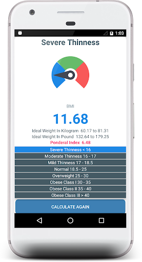 BMI Calculator - Ideal Weight Screen 3