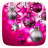 Pink  Silver Christmas Theme icon