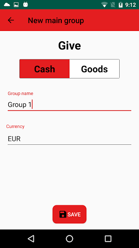 GiveTake - debts tracker Screen 3