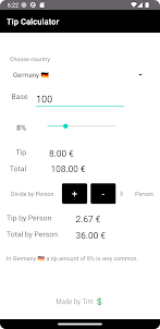 Tip Calculator-Tip by country