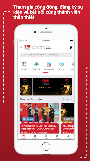 Android application BNI FOCUS - KHÔNG GIAN KẾT NỐI screenshort