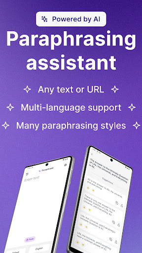 Android application Paraphrase: Rewriter, Rephrase screenshort