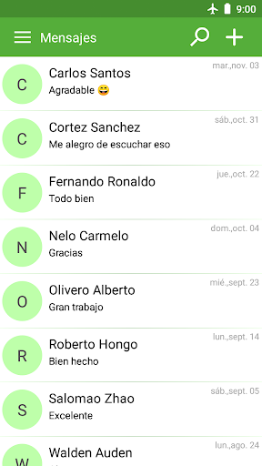 Vista previa de la aplicación