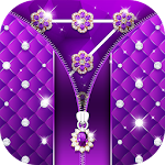 Cover Image of Download Purple Diamond Flower Zipper  APK
