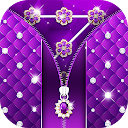 Purple Diamond Flower Zipper Lock Pattern