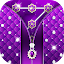 Purple Diamond Flower Zipper