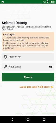 Android application Spasial Lahan screenshort