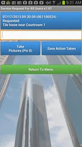 Android application TAMS Service Request (Legacy) screenshort