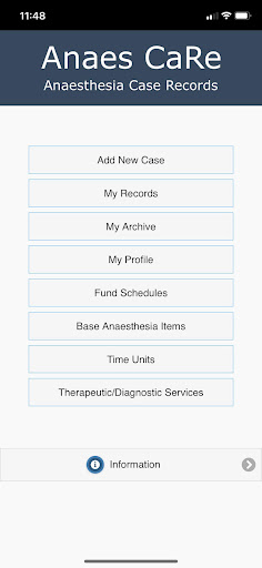 Android application Anaes CaRe screenshort