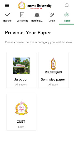 University of Jammu - update Screen 3