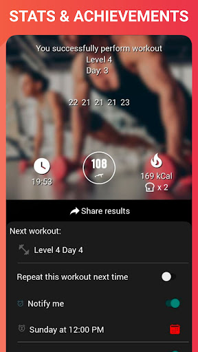 Screenshot of Burpee workout BeStronger