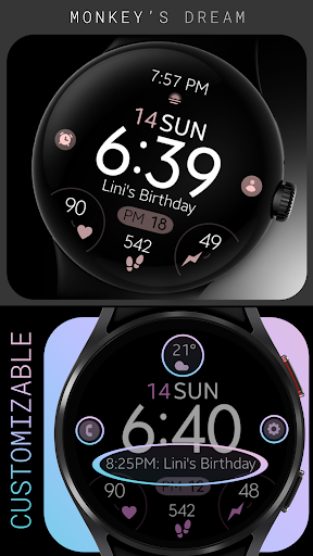 Android application Battery 8 rose gold watch face screenshort