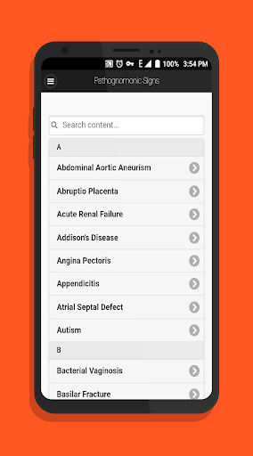 Android application Pathognomonic Signs screenshort