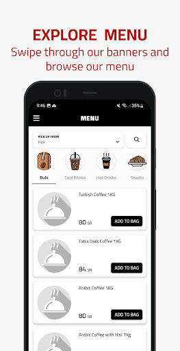 Android application EL FAROUKI COFFEE screenshort
