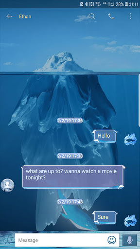 Screenshot of Glaciers skin for Next SMS