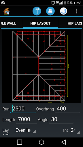Graphical Framing Calculator Screen 3