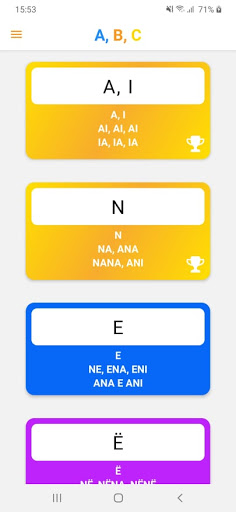Android application Abetarja - Mëso shkrim dhe lex screenshort