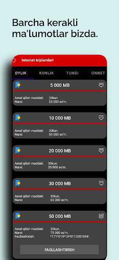 Android application USSD kodlar screenshort