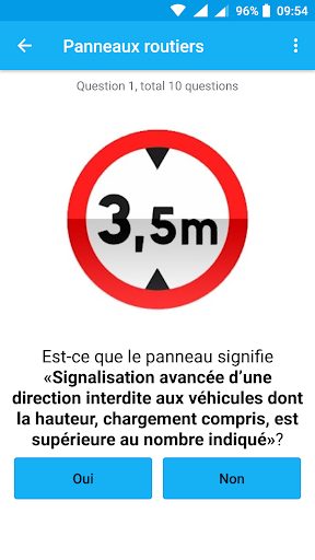 Panneaux routiers: quiz, test Screen 3