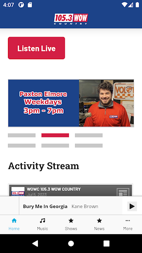Android application 105.3 WOW Country screenshort