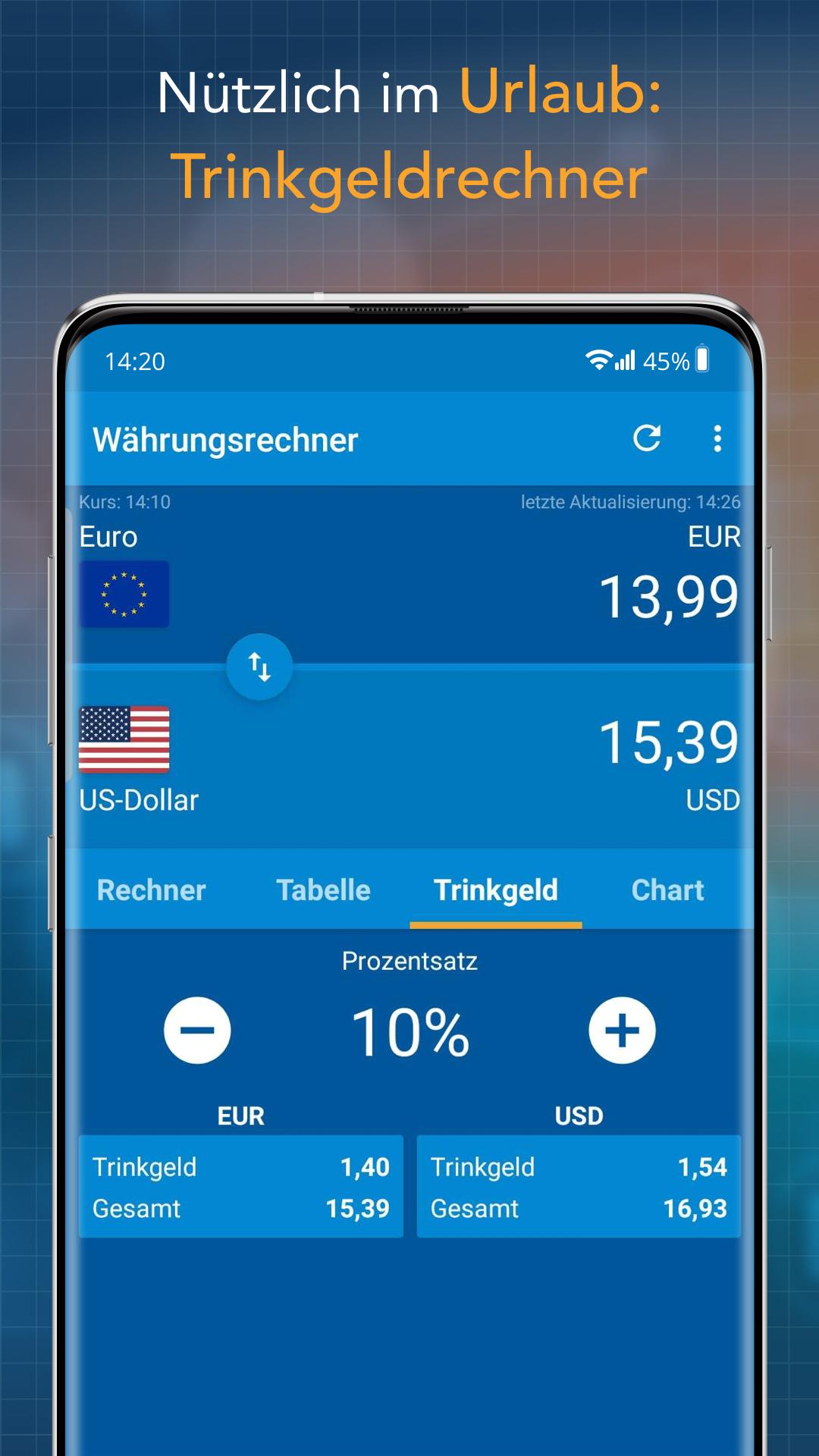Android application Currency Converter Finanzen100 screenshort